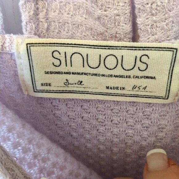 Sinuous lavender waffle-knit tie back tank top - Small - Made in the USA - Picture 5 of 6